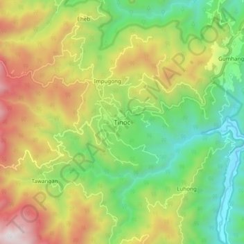 Tinoc地形图、海拔、地势