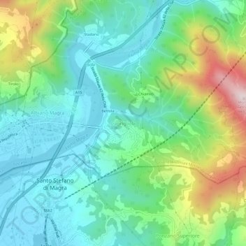 Caprigliola地形图、海拔、地势