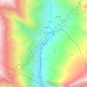 Sirdibas地形图、海拔、地势