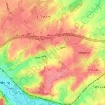 Heek地形图、海拔、地势