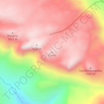 Chaos地形图、海拔、地势