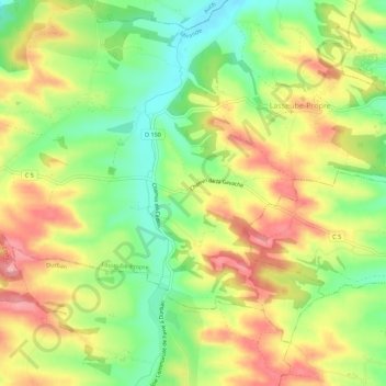 A la Gavache地形图、海拔、地势