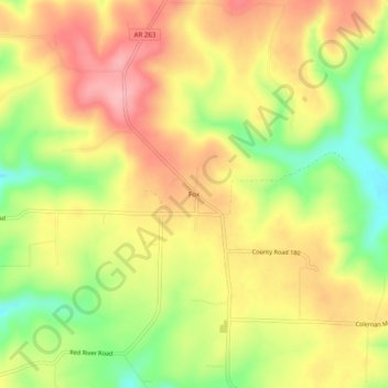 Fox地形图、海拔、地势
