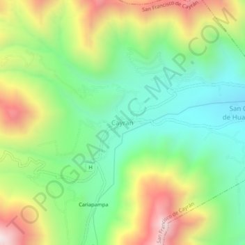 Cayran地形图、海拔、地势