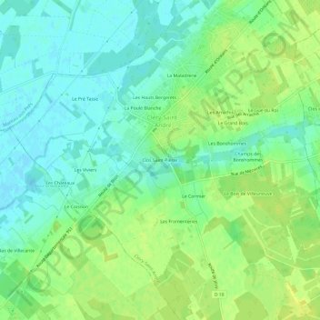 Clos Saint-Pierre地形图、海拔、地势