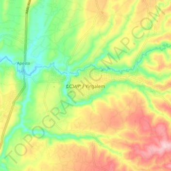 Irgalem地形图、海拔、地势