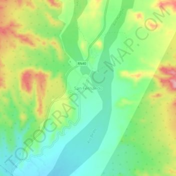 San Fernando地形图、海拔、地势