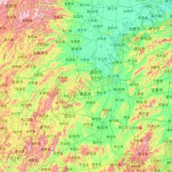 湖南省地形图、海拔、地势