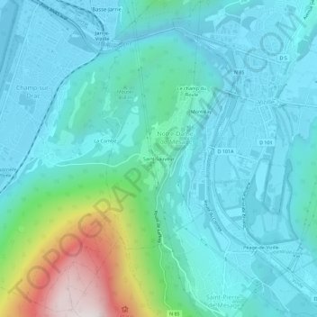 Saint-Sauveur地形图、海拔、地势