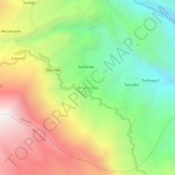 Anascapa地形图、海拔、地势