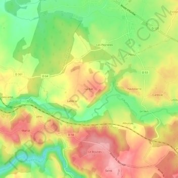 Le Bac地形图、海拔、地势