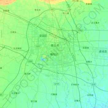 睢阳区地形图、海拔、地势