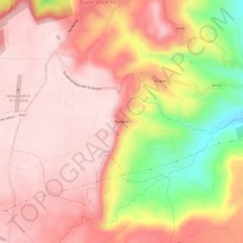Benano地形图、海拔、地势