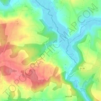 La Buzardière地形图、海拔、地势