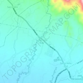 Santo Niño 3rd地形图、海拔、地势