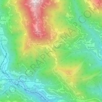 Chiaves地形图、海拔、地势