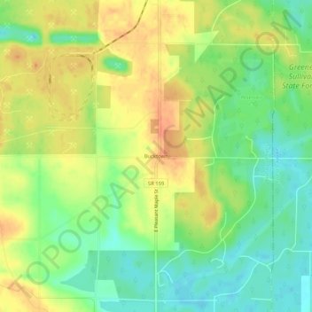 Bucktown地形图、海拔、地势