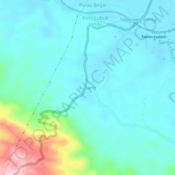 Kasang地形图、海拔、地势