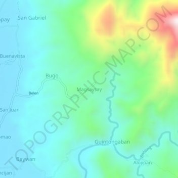 Magsaysay地形图、海拔、地势