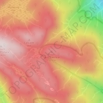 Mount Saint Gwinear地形图、海拔、地势