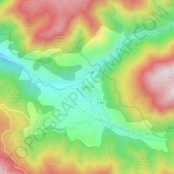 Tuixent地形图、海拔、地势