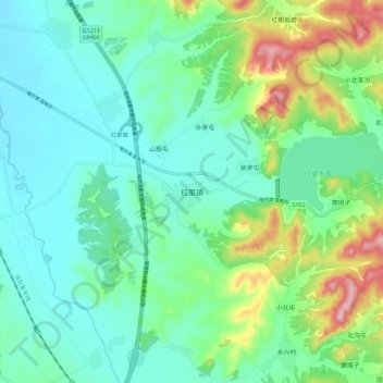 红星镇地形图、海拔、地势