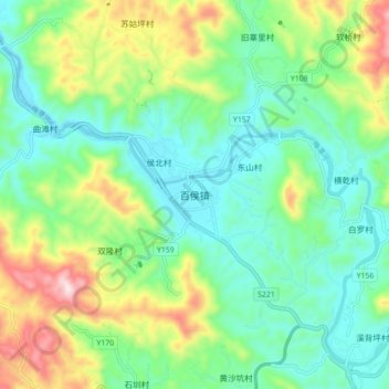 百侯镇地形图、海拔、地势