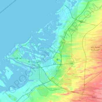 Yas Island地形图、海拔、地势