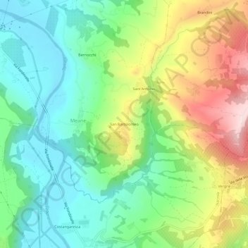 San Bartolomeo地形图、海拔、地势