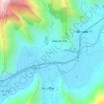 Huayoccari地形图、海拔、地势