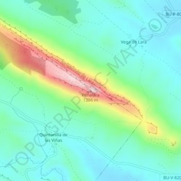 Peñalara地形图、海拔、地势