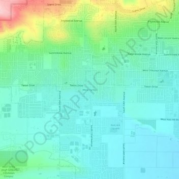 West Valley地形图、海拔、地势