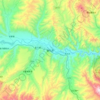循化县地形图、海拔、地势