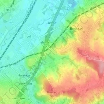 Kesterbeek地形图、海拔、地势