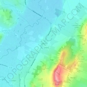 La Place地形图、海拔、地势