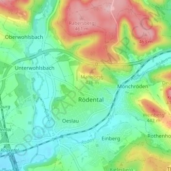 Gnailes地形图、海拔、地势