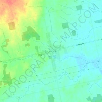 Burgessville地形图、海拔、地势