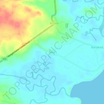 Sasa地形图、海拔、地势