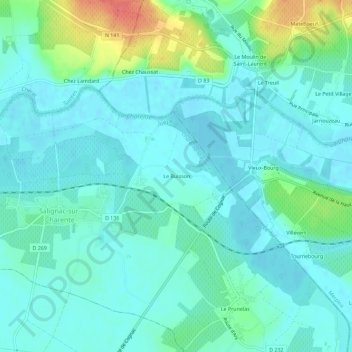 Le Buisson地形图、海拔、地势