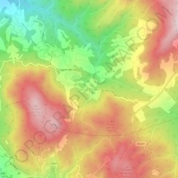 Sasso Pisano地形图、海拔、地势
