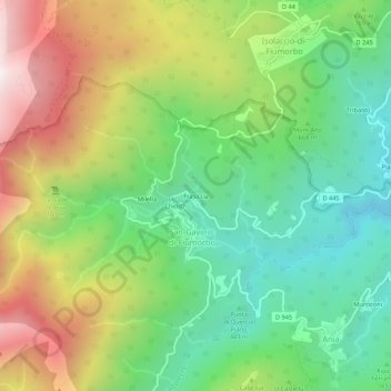 Frasiccia地形图、海拔、地势