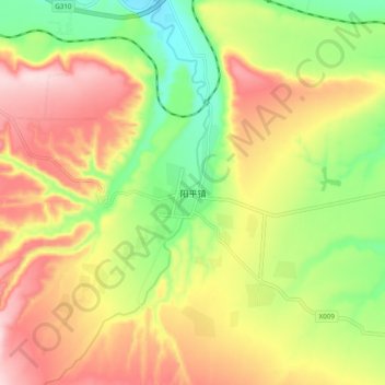 阳平镇地形图、海拔、地势
