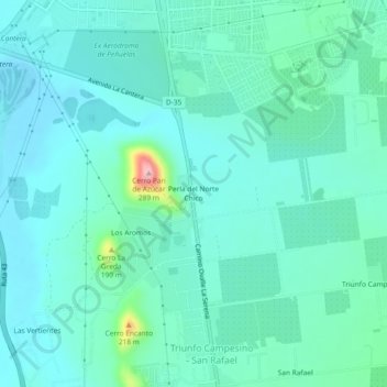 Perla del Norte Chico地形图、海拔、地势