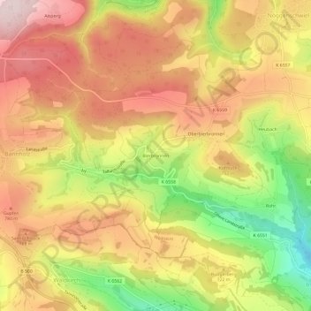 Bierbronnen地形图、海拔、地势