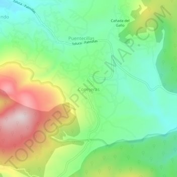 Conejeras地形图、海拔、地势