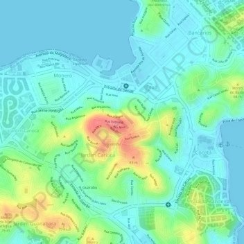 Morro do Dendê地形图、海拔、地势