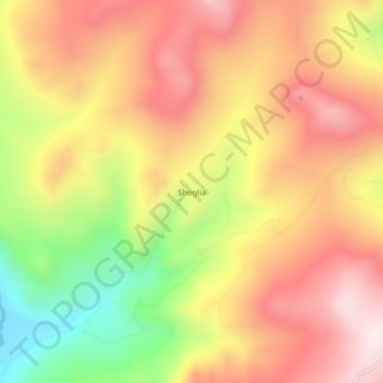 Shoglia地形图、海拔、地势