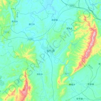 安仁县地形图、海拔、地势