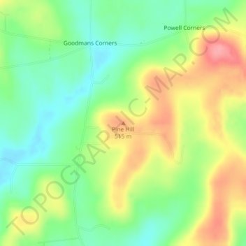 Pine Hill地形图、海拔、地势