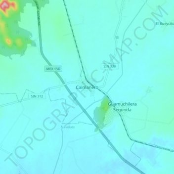 Caimanero地形图、海拔、地势